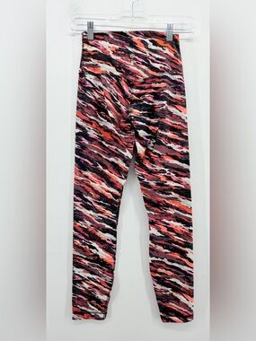lululemon Women's Pink, Black & Orange Abstract Patterned Leggings size 4